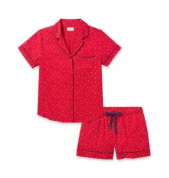 Janie and Jack Adult Pajamas|Petite Plume-Women's Twill Short Sleeve Short Pajama Set in anchors away