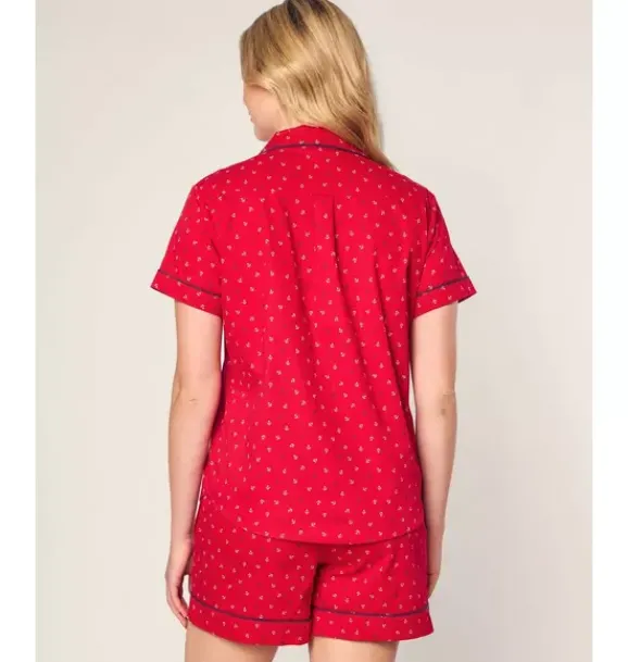 Janie and Jack Adult Pajamas|Petite Plume-Women's Twill Short Sleeve Short Pajama Set in anchors away