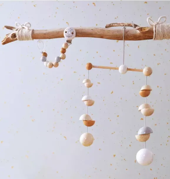 Janie and Jack Nursery|Baby Activity-Wooden Mobile Dots multi-color