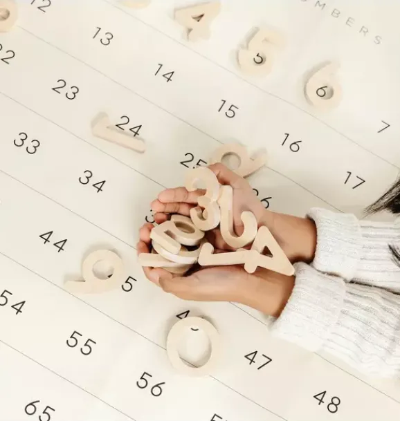 Janie and Jack Development Toys-Wooden Numbers natural