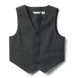 Janie and Jack Blazers & Vests|Jackets & Coats-Wool Suit Vest charcoal grey