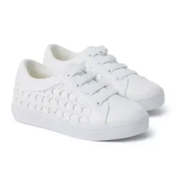 Janie and Jack Shoes-Woven Sneaker white